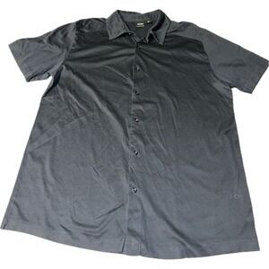 Boss Hugo Boss Mercerised Cotton Made In Italy Men's XL Navy Blue Short Sleeve